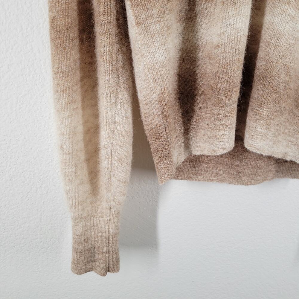 Madewell Alpaca Blend Sweater Womens Large Beige Spacedye Fawn V Neck - Picture 3 of 10